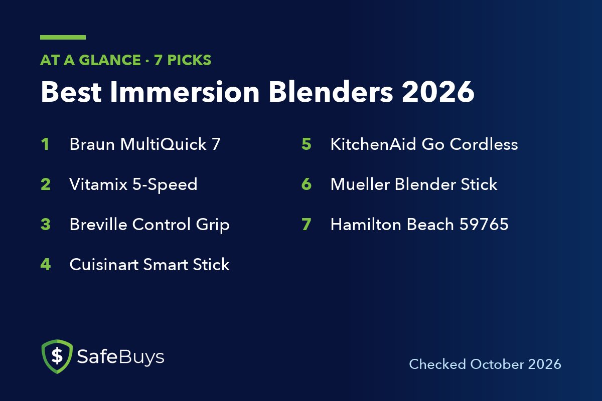 Best Immersion Blenders 2026: the 7 picks in this guide at a glance